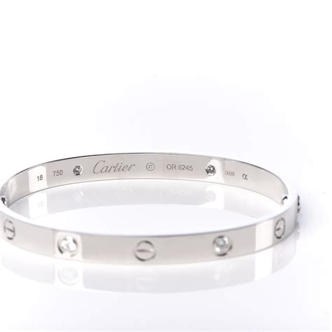 cartier white gold love bracelet|thin diamond bracelet white gold.